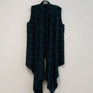 Flannel draping vest/wrap